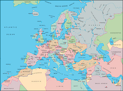 Europe illustrator and eps maps cartes